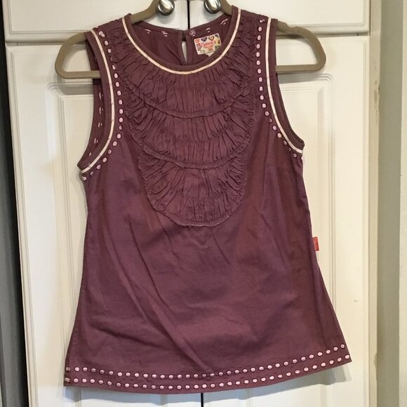 Flamenco "Stretch" Mauve Ruched Tank Top - Picture 1 of 3